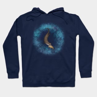 North American River Otter & Fish 2 Hoodie